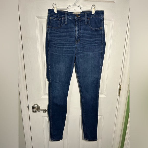 Madewell Denim - Madewell 10" High Rise Skinny Jeans Womens Size 29 medium/dark wash F4684 denim